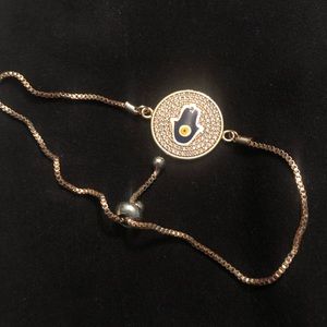 Brazilian gold adjustable eye bracelet